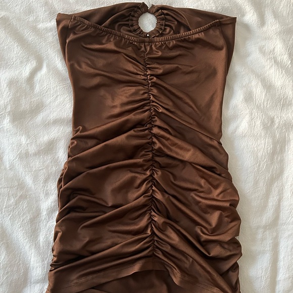 choco brown strapless mini dress 🤎 - Picture 2 of 3